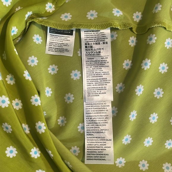 Levi's Sweet Daisy Split Pea Gem Slip Dress Size Small - Picture 16 of 16